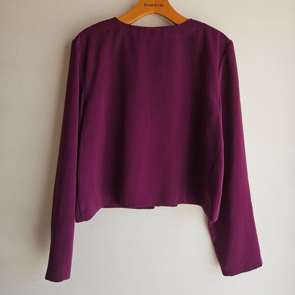 Leslie Belle Petite Purple Long Sleeve Blouse Size L Floral Grandmacore Mature - Picture 2 of 7